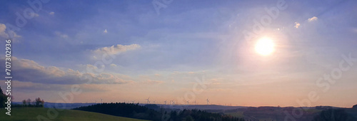 Colorful sunset with beautiful natural abstract clouds