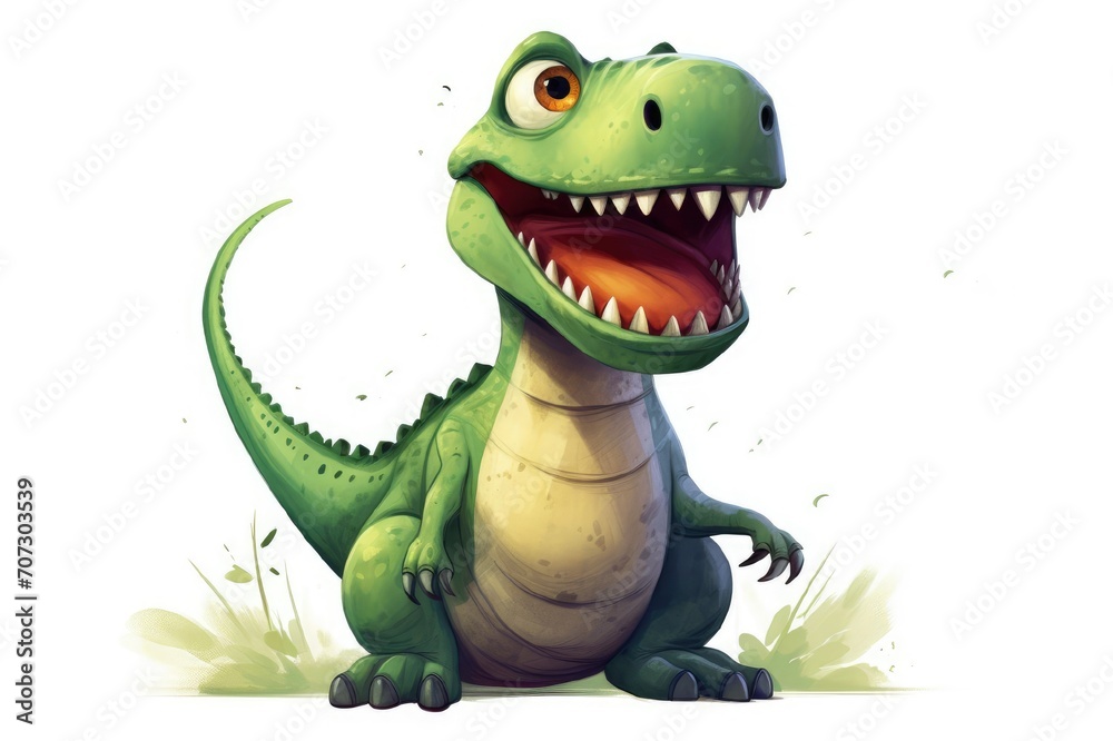 Fototapeta premium Illustration of a cute Tyronasaurus dinosaur on a white background