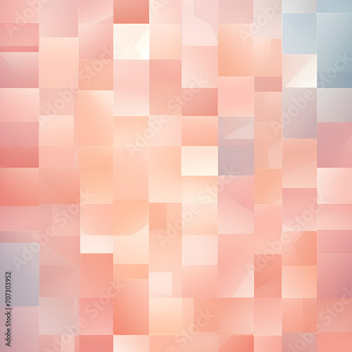 Abstract pastel pink seamless pattern with squares  photo