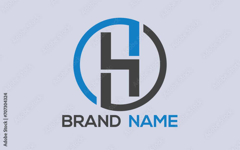 Circle H letter logo, Simple letter logo, Professional letter logo, Creative letter logo, Modern letter logo, Vector file & template