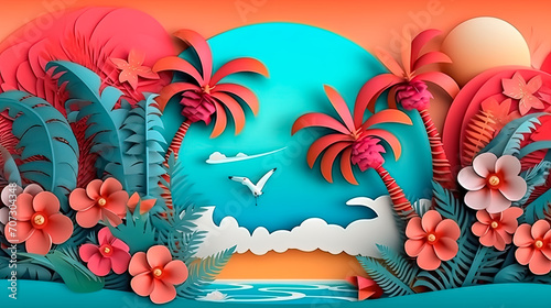 Dive into this beachscape illustration capturing the essence of a sunny day.