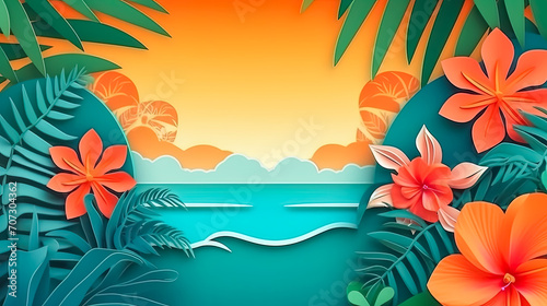 Dive into this beachscape illustration capturing the essence of a sunny day.