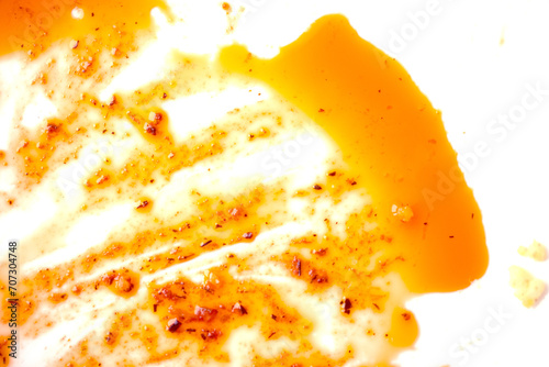 yellow greasy oil stains on a white background. photo