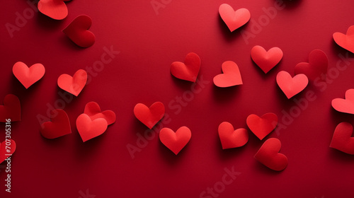 red hearts on red background for valentine,