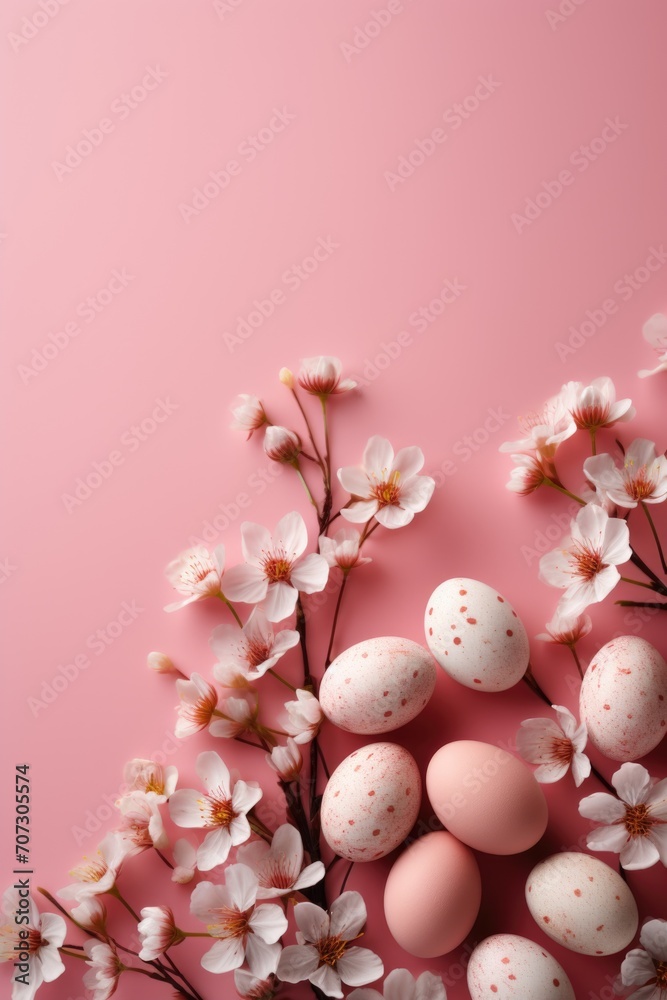 background with Easter eggs in pastel pink colors background with Easter eggs in pastel pink colors
