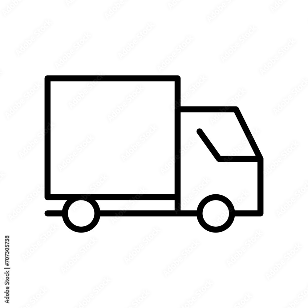 Vector line icon freight transport isolated on white background Vector line icon freight transport isolated on white background