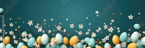 Easter composition with eggs. Festive decoration.