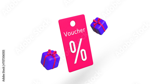 3d render 3d box with discount tag for special shopping best discount flash sale illustration