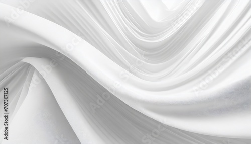 3d render abstract background with folded textile white cloth macro fashion wallpaper wavy layers