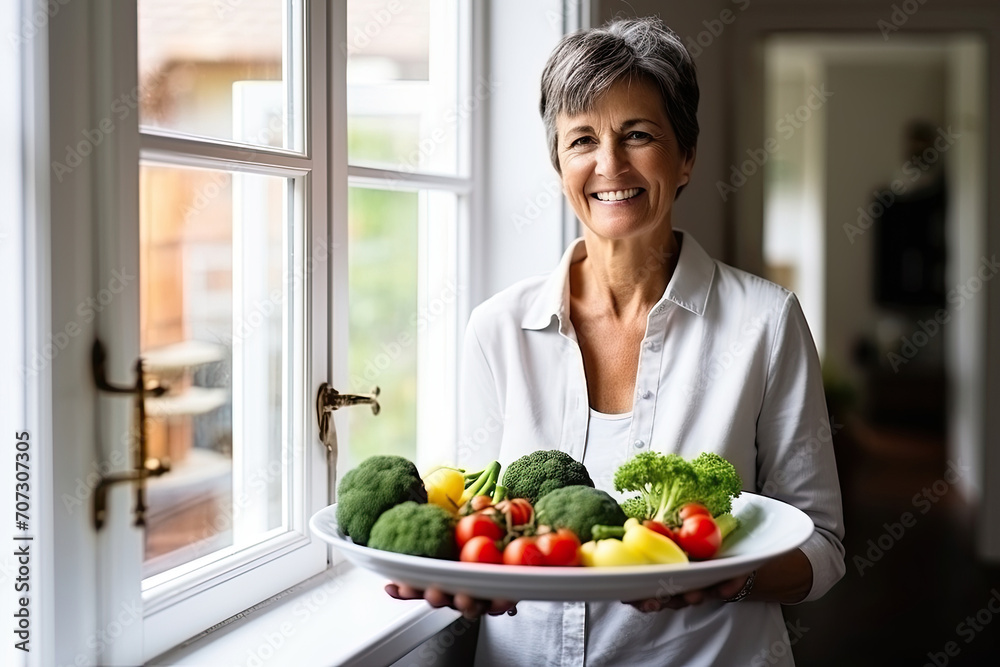 A beautiful, health-conscious woman enjoys the pleasures of preparing and indulging in a fresh and nutritious home-cooked meal. A beautiful, health-conscious woman enjoys the pleasures of preparing and indulging in a fresh and nutritious home-cooked meal.
