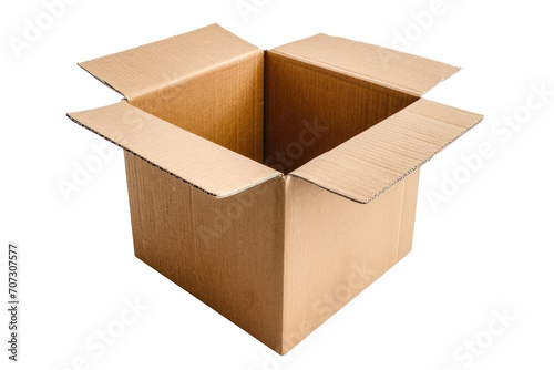 Open Cardboard Box on isolate Background, Packaging Container for Shipping or Storage