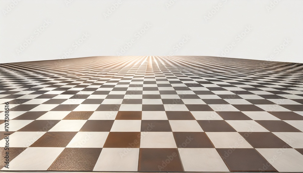checkerboard chessboard checkered plane in angle perspective tilted vanishing empty floor - obrazy, fototapety, plakaty 