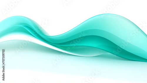 Futuristic abstract 3D turquoise curved lines background. Modern gradient illustration, minimal. Digital drawing for interior design, fashion textile, wallpaper, website