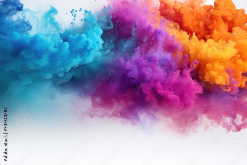 Splash of colorful powder for Holi festival