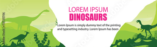 Dinosaur. Dinosaur silhouette. Place for text