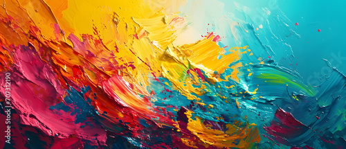Vibrant colors dance across a canvas  bringing a modern twist to the abstract world of art