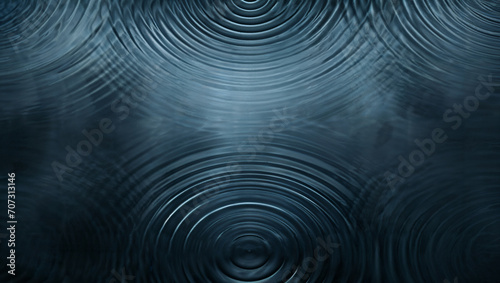 Abstract geometric ripple background with wet texture. Concentric circles with a soft, glowing effect photo