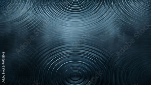 Abstract geometric ripple background with wet texture. Concentric circles with a soft, glowing effect