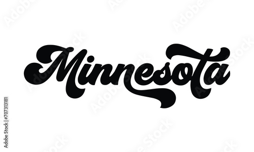 Minnesota hand lettering design calligraphy vector, Minnesota text vector trendy typography design 