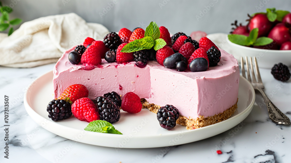 cheesecake with berries cheesecake with berries