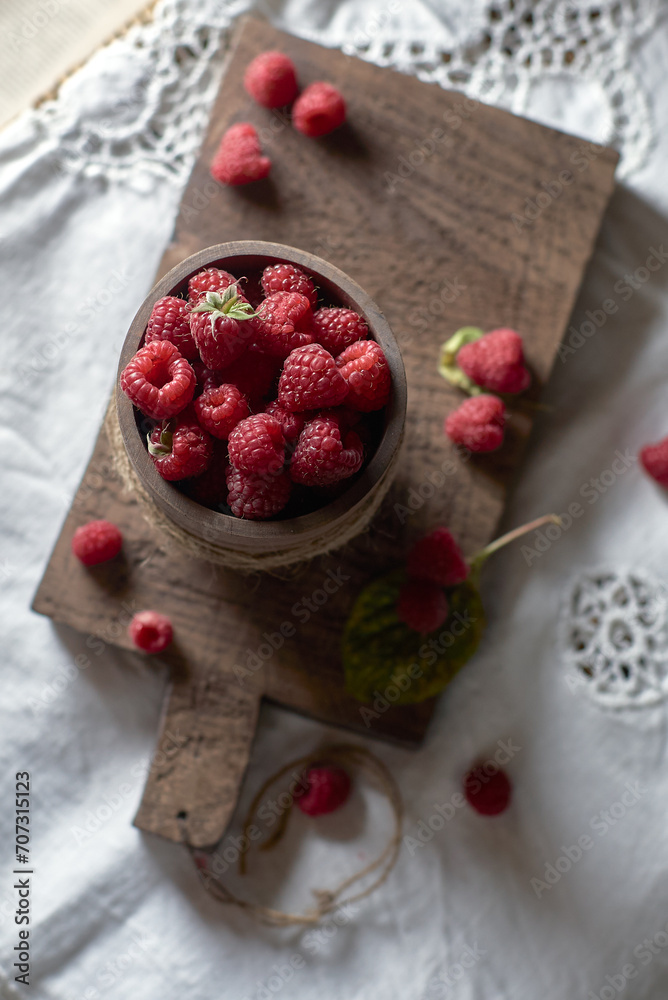 Nordic Summer Raspberries. Hight Quality Photo
