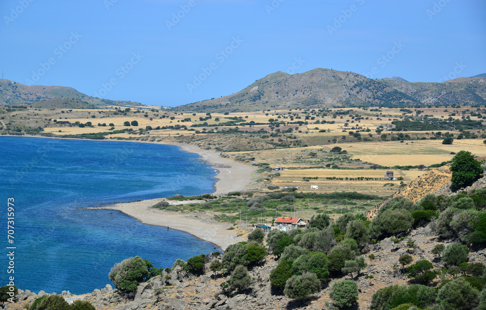 Kapikaya Beach, located in the Gokceada district of Canakkale, is one of the largest and most beautiful beaches on the island.