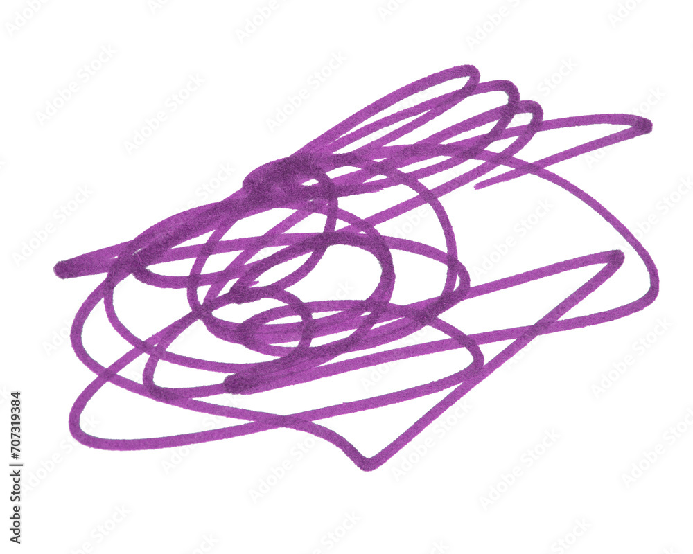 Doodle drawn on a white isolated background with a bright marker.