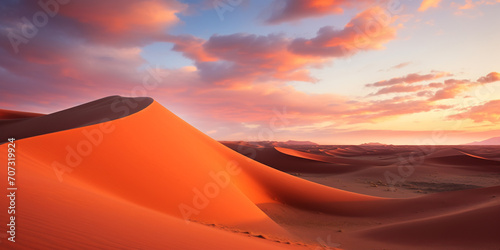 Beautiful sunset dunes Namib desert, AI Generative.