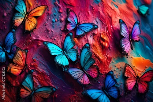 Neon color butterfly