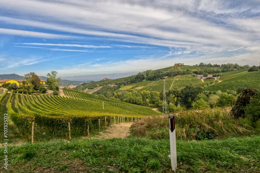Φωτογραφία Vineyards in autumn in the Langhe near Barolo World heritage site in Piedmont It