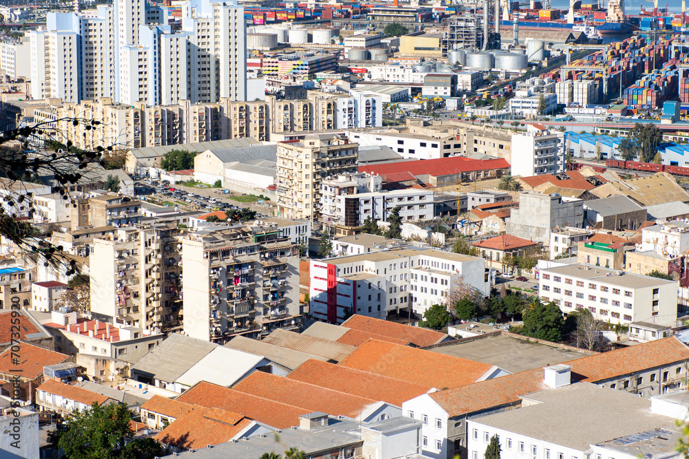 High-angle view of Algiers city. Algeria. Panoramic view. 