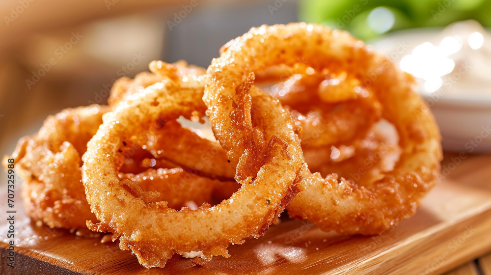 Onion rings in a beautiful batter, a Beautiful presentation. Homemade food, restaurant, Czech cuisine. Beautiful background. Onion rings in a beautiful batter, a Beautiful presentation. Homemade food, restaurant, Czech cuisine. Beautiful background.