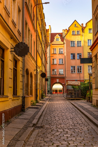 Narrow street in Wroclaw