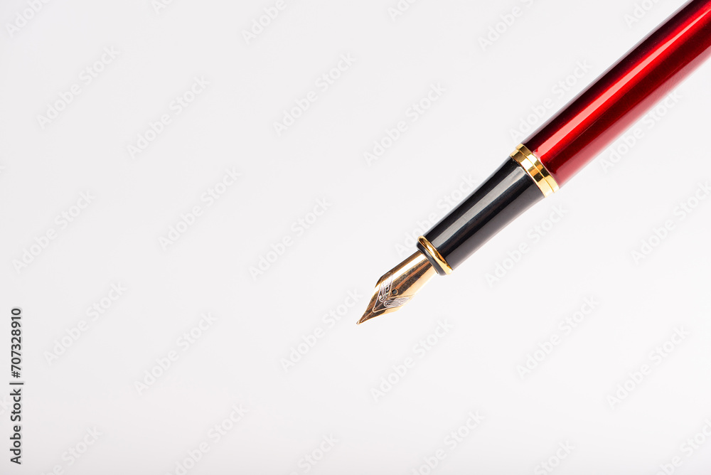 Fountain pen, beautiful fountain pen in detail, with white background, selective focus. Fountain pen, beautiful fountain pen in detail, with white background, selective focus.