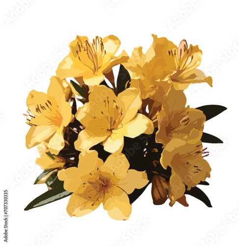 bouquet of yellow color Azalea flower vector artwork 