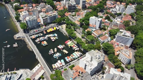Picturesque aerial perspective of Urca neighborhood in Rio de Janeiro, Brazil photo