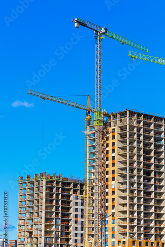  Moscow, Russia - October 13, 2023: construction of an apartment building.