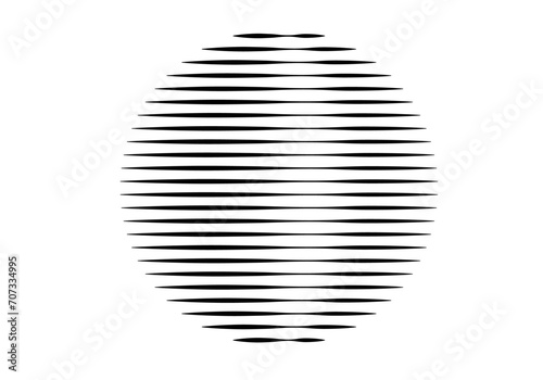 Icono de un círculo hecho de trazos negros paralelos.