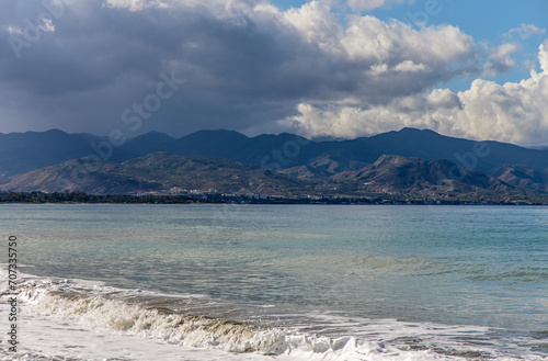 view of the Mediterranean Sea before the rain in Cyprus on a winter day 9