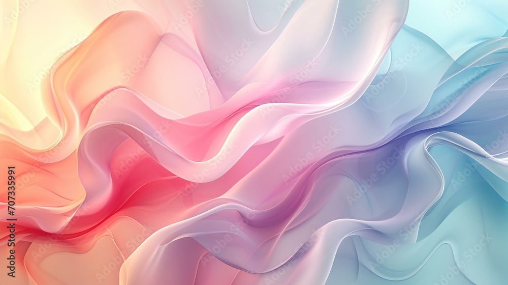 Abstract fluid shapes in pastel tones, providing a soft and contemporary background for advertising banners. [Pastel fluid shapes modern backdrop]