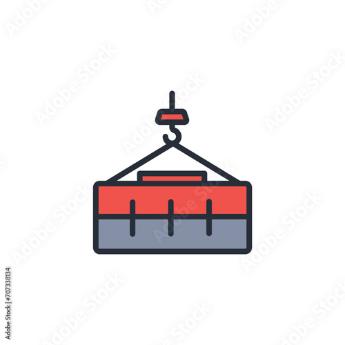 container icon. vector.Editable stroke.linear style sign for use web design,logo.Symbol illustration.