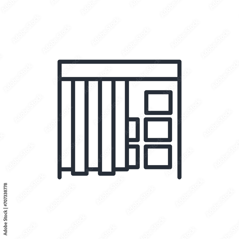 Warehouse icon. vector.Editable stroke.linear style sign for use web design,logo.Symbol illustration.