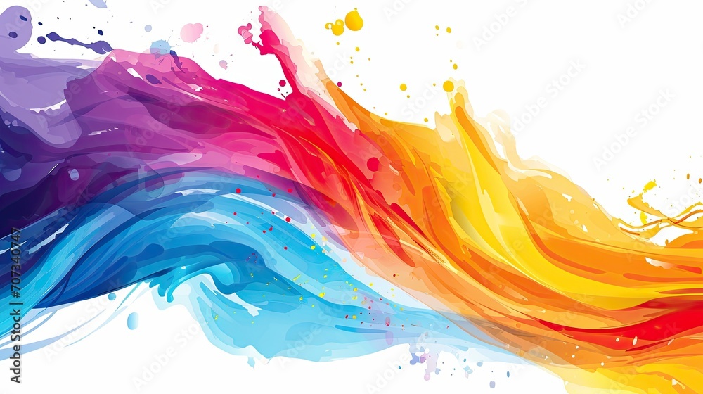 Abstract colorful wavy watercolor background