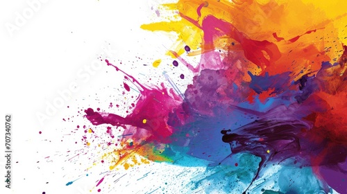Abstract colorful watercolor splash on white background