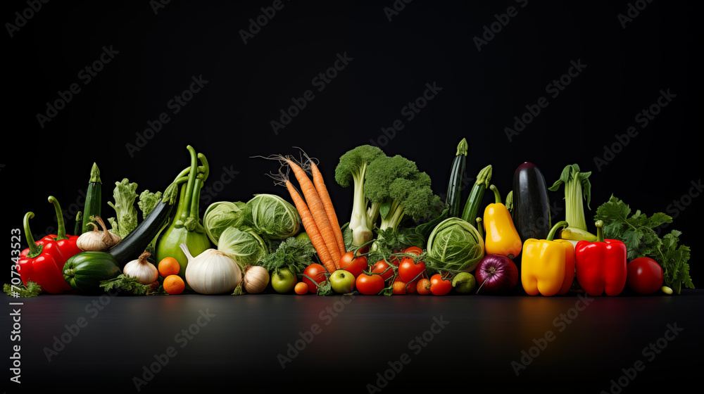 Obraz na płótnie Zdrowe warzywa na blacie w salonie