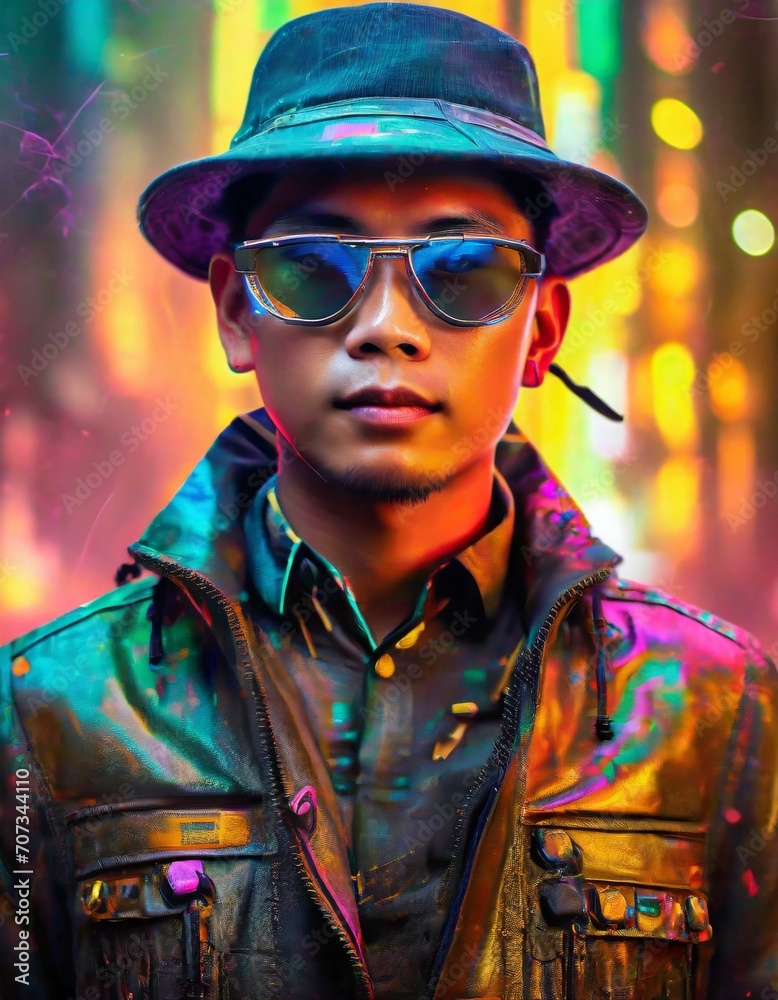 illustration of a futuristic retro man illustration of a futuristic retro man