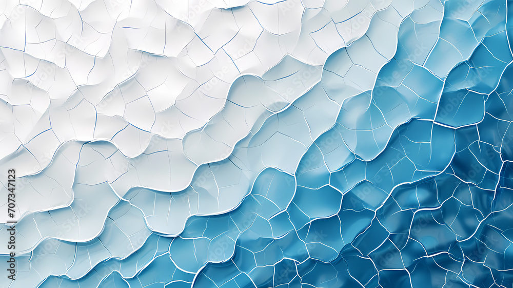An abstract background featuring an white and blue background, in the style of mosaic-like forms - obrazy, fototapety, plakaty 