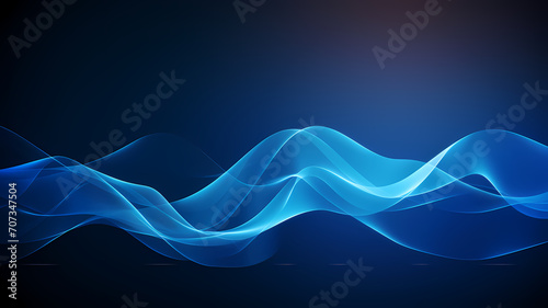 Digital technology blue rhythm wavy line abstract graphic for background, wallpaper, website, or slide photo