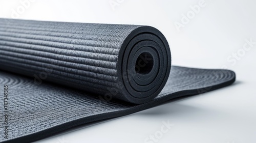 morning light on unfolded and twisted sports mats for fitness