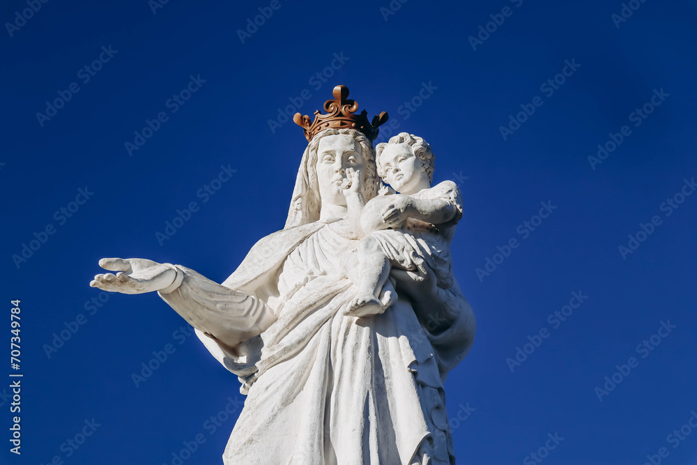 Naklejka premium The Virgin of Monton, a statue of a Virgin and Child located in France in Veyre-Monton, in the Puy-de-Dome department
